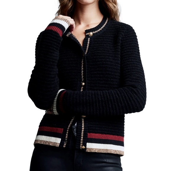 L'Agence Archer Metallic Tipped Cardigan - Picture 11 of 12